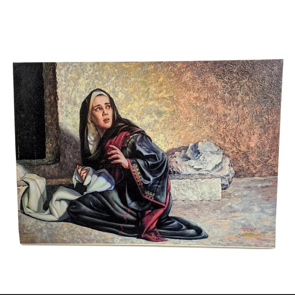 Derek Hegsted Art Print On Canvas Fear Of Faith 20x14 Acrylograph Signed Vnt 91